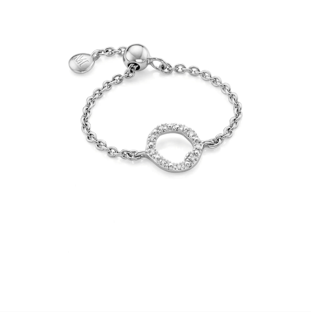 MONICA VINADER Riva Mini Circle Adjustable Friendship Diamond Ring